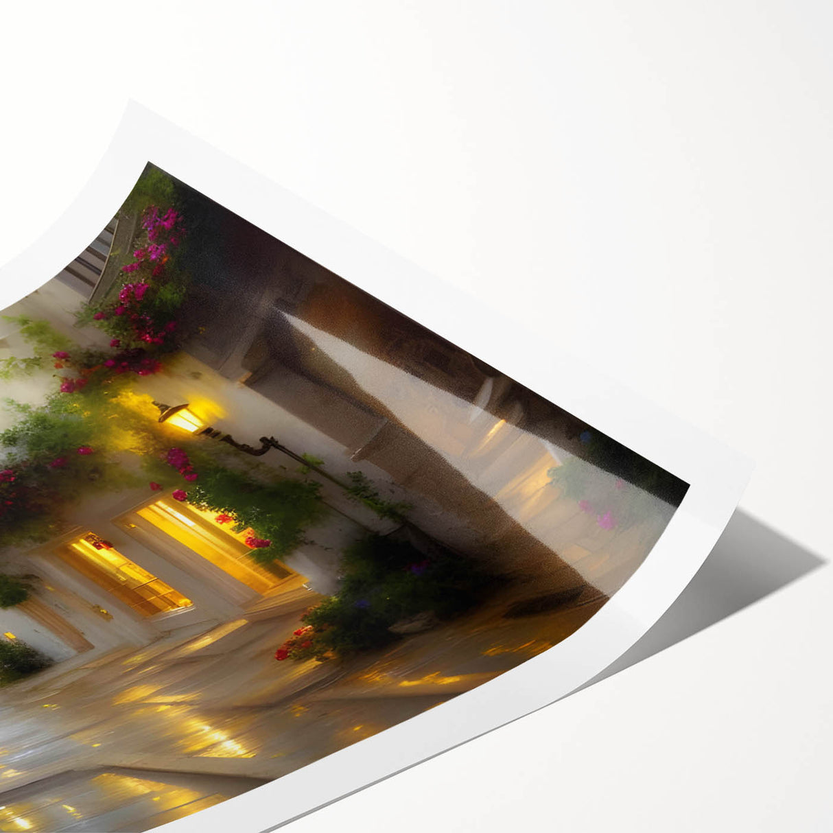 Stunning rolled print of a serene landscape featuring winding roads through lush greenery, perfect for home decor. Ideal for nature lovers and art enthusiasts.