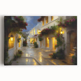 Stretched canvas wall art showcasing a vibrant landscape with winding roads and lush greenery, perfect for enhancing home decor and inviting tranquility.