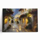 Stretched canvas wall art featuring a serene landscape road design, showcasing vibrant colors and intricate details, perfect for modern home decor.
