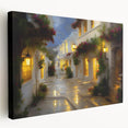 Stretched canvas wall art showcasing a serene landscape road design, featuring vibrant colors and intricate details, perfect for enhancing home decor and ambiance.
