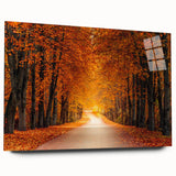 Acrylic glass wall art featuring a scenic landscape design of winding roads and vibrant greenery, displayed in a side view without pins, ideal for modern home decor.