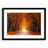 Framed wall art collection showcasing scenic landscapes and roads in a stylish black frame with a white mat, perfect for home decor and aesthetic enhancement.