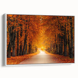Framed canvas wall art showcasing a serene landscape with winding roads and vibrant greenery, designed to enhance modern home decor. Perfect for living spaces.