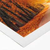 Rolled canvas art showcasing a scenic landscape road design with vibrant colors and intricate details, perfect for home decor or office aesthetics.