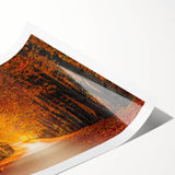 Rolled print of a serene landscape road design showcasing vibrant colors and natural scenery, ideal for home decor or office wall art. Perfect for enhancing interior aesthetics.