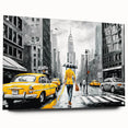 Acrylic glass wall art collection showcasing a vibrant landscape road design, viewed from the side with decorative pins, perfect for modern home decor.