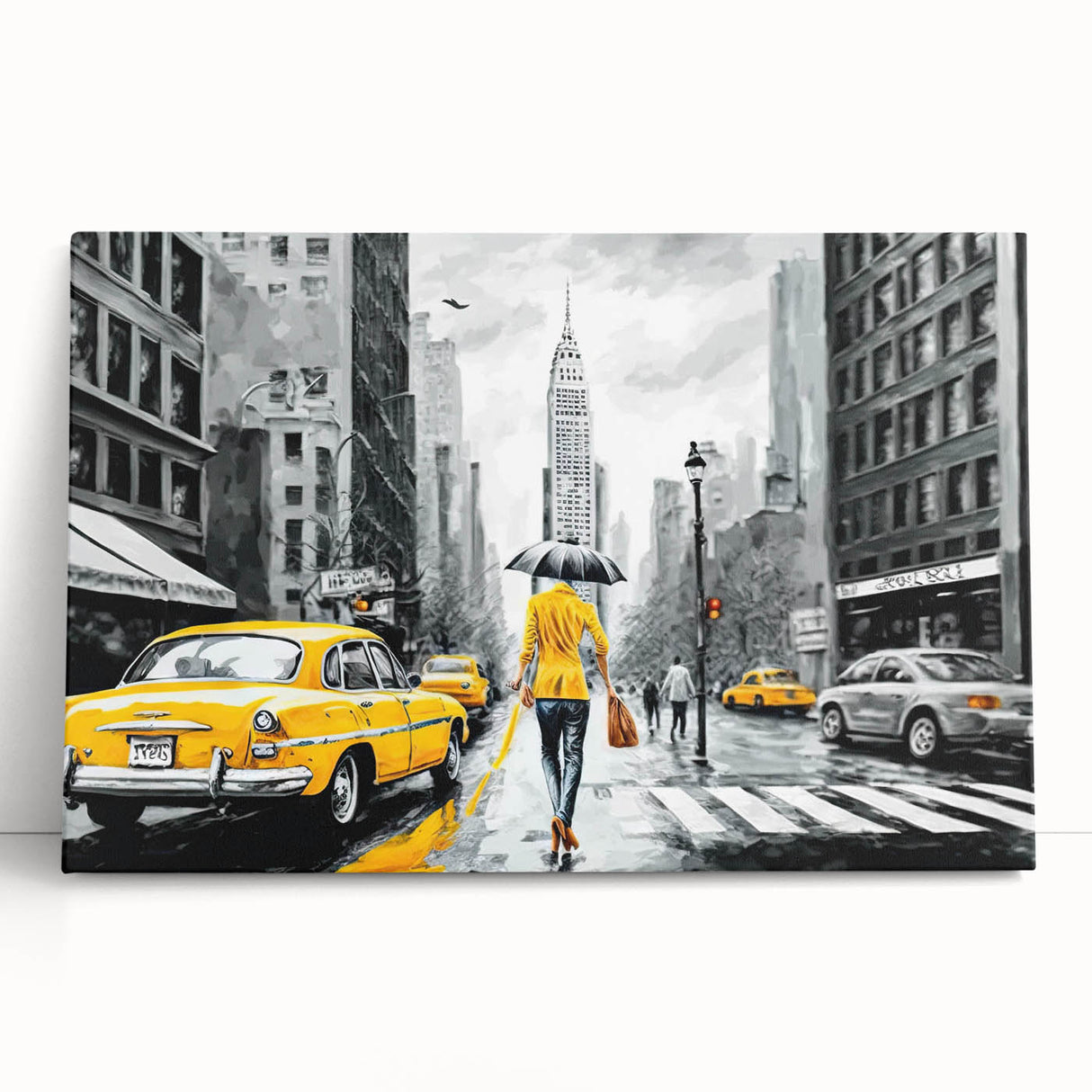 Stretched canvas wall art featuring a serene landscape with winding roads and lush greenery, perfect for home decor, adding tranquility to any space.