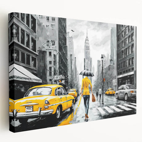 Stretched canvas wall art showcasing a scenic landscape road design with vibrant colors, ideal for modern home decor, enhancing any living space.