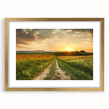 Framed wall art featuring a scenic landscape design with roads, elegantly presented in a gold frame, enhancing any modern decor. Ideal for home or office.