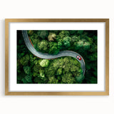 Elegant gold-framed wall art featuring a serene landscape with winding roads, designed to enhance home decor. Perfect for adding a touch of sophistication to any space.