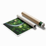 Rolled print of a vibrant landscape road design featuring rich colors and intricate details, ideal for home decor or art collection, carefully packaged for safe delivery.