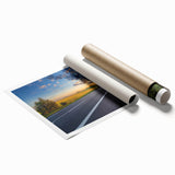 Abstract road design rolled print wall art featuring vibrant colors and dynamic lines, showcasing a modern artistic interpretation of landscapes for home decor.