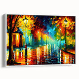 Framed canvas wall art showcasing a serene landscape with winding roads and lush greenery, designed to enhance modern decor in living spaces.