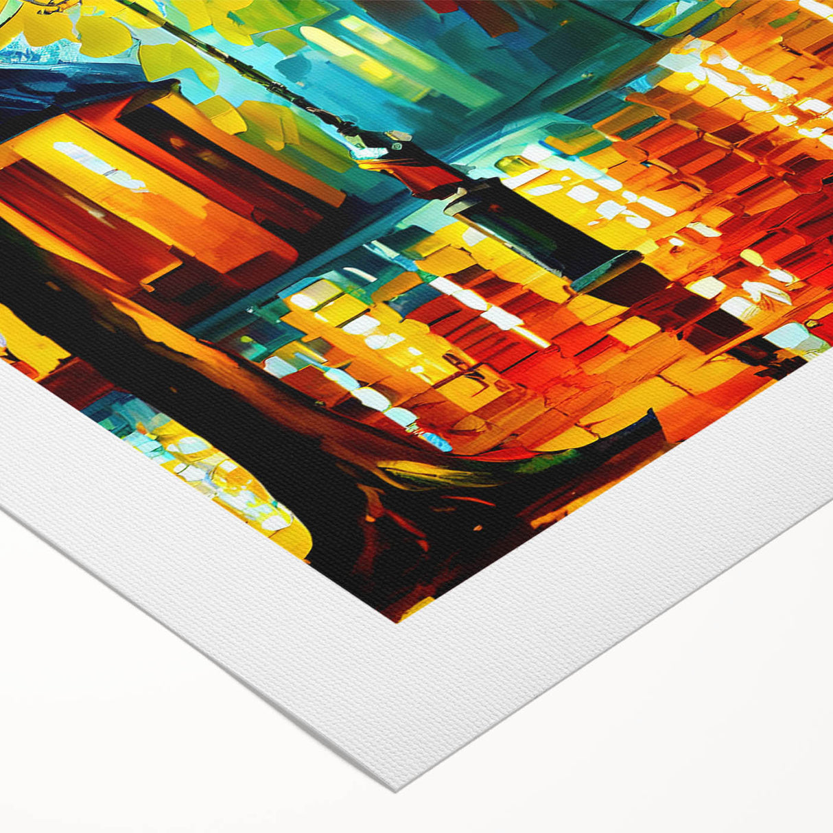 Rolled canvas wall art showcasing a vibrant landscape with winding roads and lush greenery, designed to enhance modern decor, packaged securely in a protective tube.