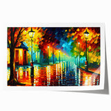 Rolled print of a serene landscape featuring winding roads through lush green hills, designed for wall art decor, showcasing vibrant colors and natural beauty.