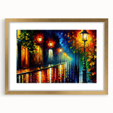 Elegant gold-framed wall art showcasing a scenic landscape design, featuring winding roads and lush greenery, ideal for modern home decor and interior design.