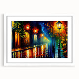 Framed wall art showcasing a scenic landscape road design with a white mat, perfect for modern home decor. Ideal for living rooms or offices, enhancing ambiance.