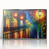 Framed acrylic wall art featuring a serene landscape with winding roads and vibrant colors, designed to enhance modern decor and evoke tranquility. Perfect for home or office use.