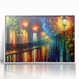 Framed acrylic wall art featuring a scenic landscape design with a road, set against a white background, ideal for modern home decor and interior styling.
