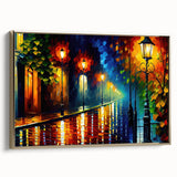 Framed canvas wall art showcasing a scenic landscape with winding roads, gold accents, and a modern design, perfect for elevating home decor aesthetics.