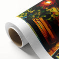 Abstract landscape wall art on rolled canvas, showcasing vibrant colors and intricate designs, perfect for modern decor. Packaged securely in a cardboard tube.