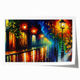 Rolled print of a vibrant landscape road design featuring lush greenery and a winding path, ideal for home decor, packaged securely in a cardboard tube.