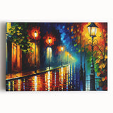 Stretched canvas artwork showcasing a serene landscape with a winding road surrounded by lush greenery, ideal for home decor and enhancing interior aesthetics.
