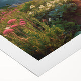 Rolled canvas art showcasing a vibrant landscape design with winding roads and lush greenery, ideal for modern home decor, packaged securely in a cardboard tube.