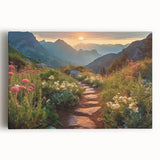 Stretched canvas wall art showcasing a vibrant landscape with winding roads, ideal for home decor. Perfect for nature enthusiasts and modern interior design.