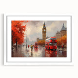 Framed wall art featuring a design of scenic landscapes and winding roads, presented in a white frame with a mat, ideal for home decor and interior design.