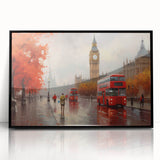 Framed acrylic wall art showcasing a scenic landscape with winding roads, presented in a sleek black frame, perfect for modern home decor.