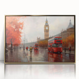 Framed acrylic wall art showcasing a modern landscape design with golden accents, perfect for home decor, displayed against a neutral background.