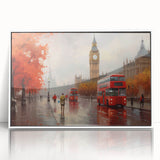 Framed acrylic wall art featuring a vibrant landscapes and roads design in a modern white frame, perfect for enhancing contemporary home decor.