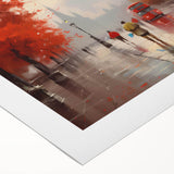 Rolled canvas artwork showcasing a serene landscape road design, featuring vibrant colors and intricate details, ideal for home decor. Packaged securely in a tube for safe delivery.