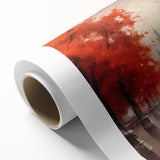 Rolled canvas wall art showcasing a vibrant landscape with winding roads and lush greenery, elegantly packaged in a protective cardboard tube for safe delivery.