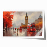 Abstract wall art print showcasing a winding road through a vibrant landscape, emphasizing rich colors and intricate details, ideal for home decor enthusiasts.