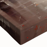 Close-up of a stretched canvas wall art piece showcasing a vibrant landscape design with winding roads, featuring rich colors and intricate details, ideal for home decor.