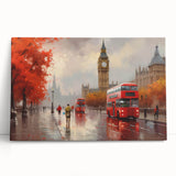 Stretched canvas wall art featuring a vibrant landscape scene with winding roads, showcasing rich green fields and a blue sky, ideal for home decor.