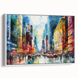 Framed canvas wall art showcasing a serene landscape with winding roads and vibrant greenery, set against a clean white background, perfect for modern home decor.