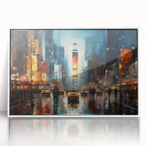 Framed acrylic wall art piece showcasing a serene landscape featuring winding roads and lush greenery, set against a minimalist white frame, ideal for home decor.