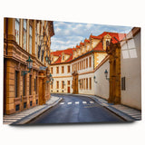 Acrylic glass wall art displaying a serene landscape with winding roads, showcasing vibrant colors and intricate details, ideal for home decor or office spaces.