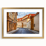 Framed wall art featuring a serene landscape with winding roads, set in a stylish gold frame with a mat. Ideal for enhancing home decor and creating a tranquil ambiance.