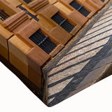 Close-up of a stretched canvas wall art piece depicting a serene landscape with winding roads and vibrant colors, perfect for home decor and artistic ambiance.