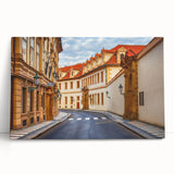 Stretched canvas wall art showcasing a vibrant landscape design with winding roads and lush greenery, perfect for home decor or office spaces.