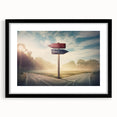 Framed wall art collection showcasing a scenic landscape road design with a black mat and frame, ideal for home decor and enhancing interior spaces.