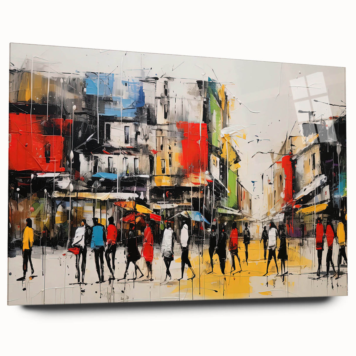 Acrylic glass wall art collection showcasing a scenic landscape road design, featuring vibrant colors and intricate details, perfect for home decor enhancement.