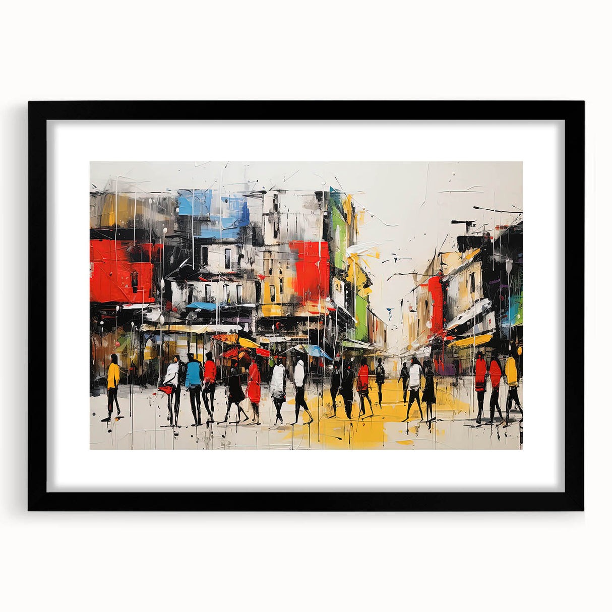 Framed wall art collection showcasing a scenic landscape design with roads, presented in a black frame with a mat, ideal for modern home decor.