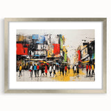 Framed wall art showcasing a captivating landscape road design, featuring a silver mat and frame, perfect for enhancing modern home decor aesthetics.