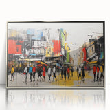 Framed acrylic wall art showcasing a captivating landscape road design with silver accents, perfect for modern home decor. Ideal for adding a stylish touch to any room.