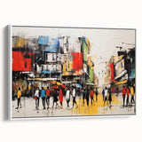 Framed canvas wall art showcasing a serene landscape with winding roads and lush greenery, designed to enhance home decor. The artwork features soft, natural colors, creating a calming ambiance. Ideal for living spaces or offices.